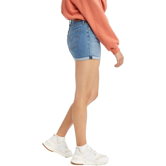 Levi's Women's Mid Length Hypersoft Slim Shorts NWT - Picture 2 of 4